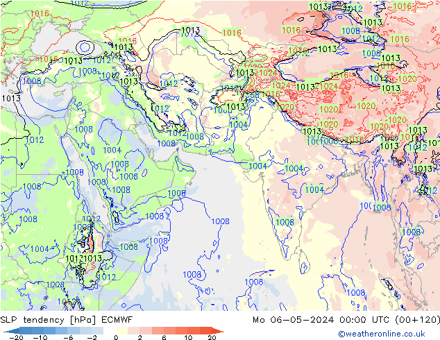 SLP tendency ECMWF Mo 06.05.2024 00 UTC