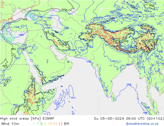 Izotacha ECMWF nie. 05.05.2024 06 UTC