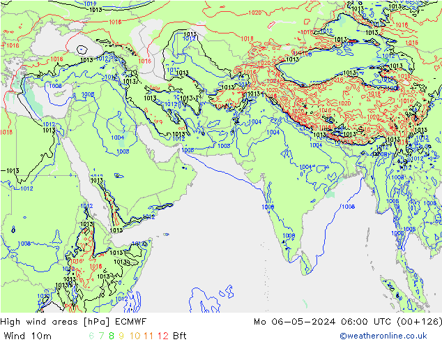 High wind areas ECMWF Po 06.05.2024 06 UTC