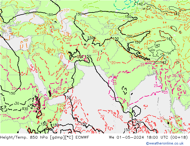 Z500/Rain (+SLP)/Z850 ECMWF mer 01.05.2024 18 UTC