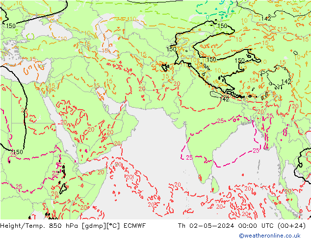 Z500/Rain (+SLP)/Z850 ECMWF Th 02.05.2024 00 UTC