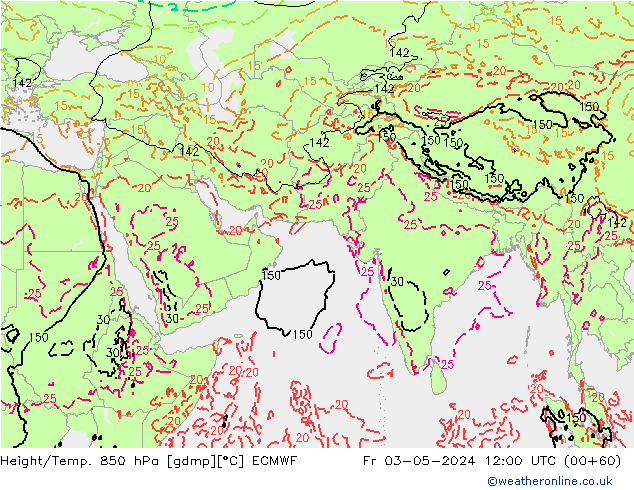 Z500/Regen(+SLP)/Z850 ECMWF vr 03.05.2024 12 UTC