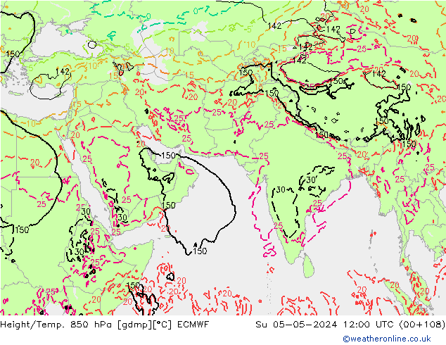 Z500/Rain (+SLP)/Z850 ECMWF Ne 05.05.2024 12 UTC