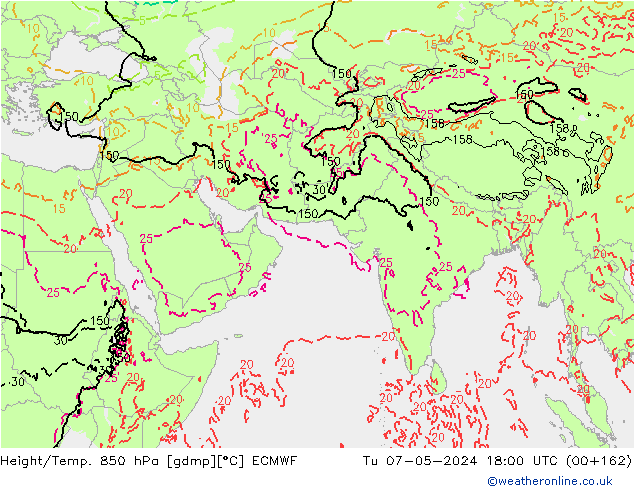 Z500/Rain (+SLP)/Z850 ECMWF Tu 07.05.2024 18 UTC