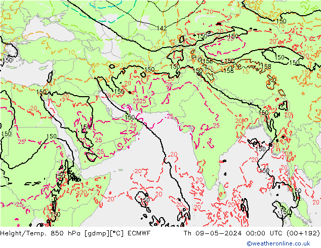 Z500/Rain (+SLP)/Z850 ECMWF Th 09.05.2024 00 UTC