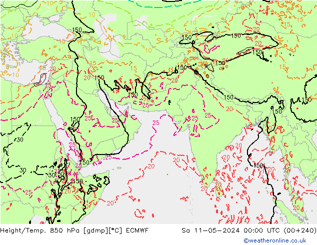 Z500/Rain (+SLP)/Z850 ECMWF So 11.05.2024 00 UTC