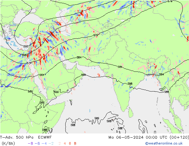 T-Adv. 500 hPa ECMWF  06.05.2024 00 UTC