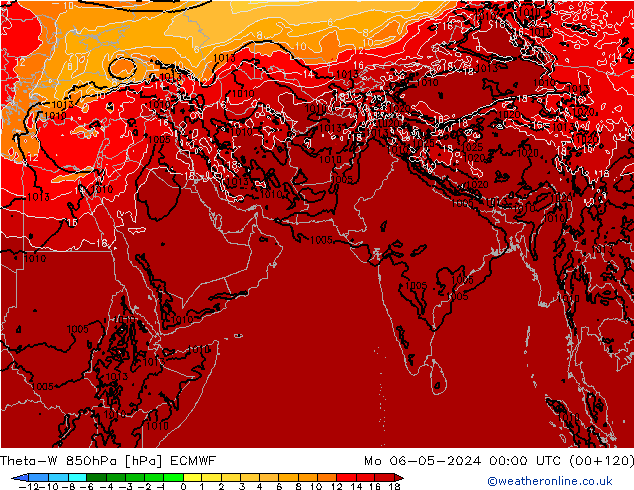 Theta-W 850hPa ECMWF Mo 06.05.2024 00 UTC