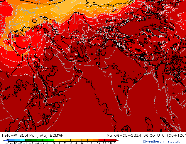 Theta-W 850hPa ECMWF lun 06.05.2024 06 UTC