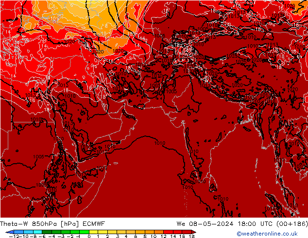 Theta-W 850hPa ECMWF We 08.05.2024 18 UTC