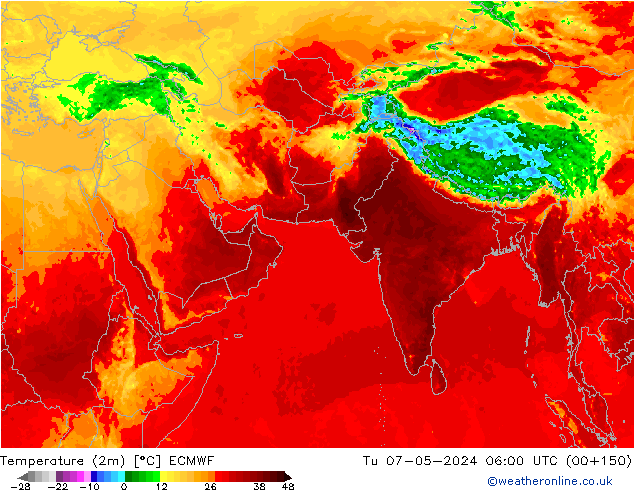 Temperature (2m) ECMWF Út 07.05.2024 06 UTC