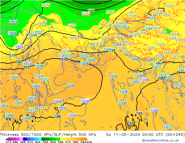 Thck 500-1000hPa ECMWF so. 11.05.2024 00 UTC