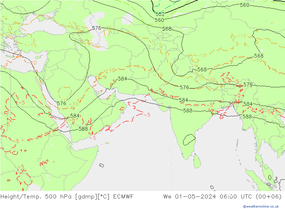 Z500/Rain (+SLP)/Z850 ECMWF We 01.05.2024 06 UTC