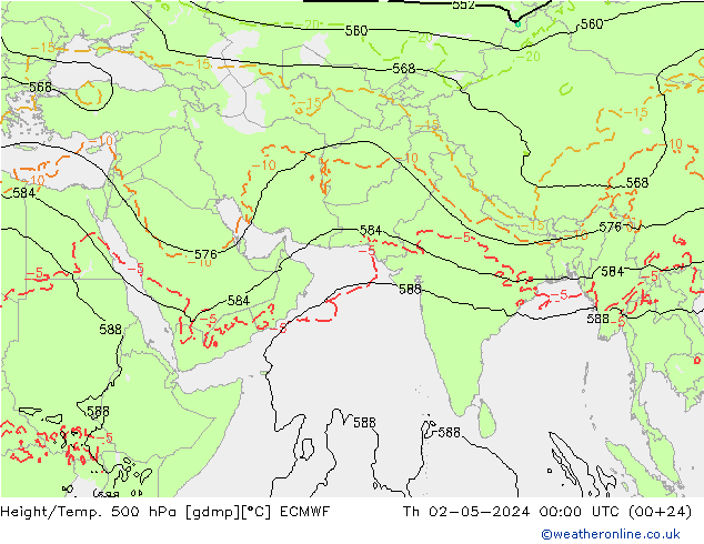 Z500/Rain (+SLP)/Z850 ECMWF Th 02.05.2024 00 UTC