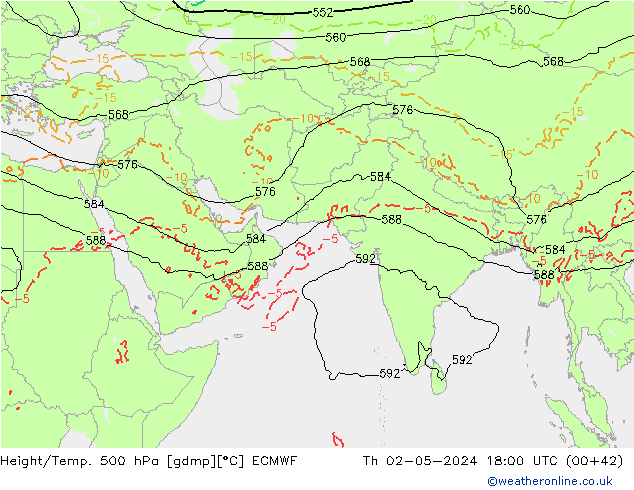 Z500/Rain (+SLP)/Z850 ECMWF Th 02.05.2024 18 UTC