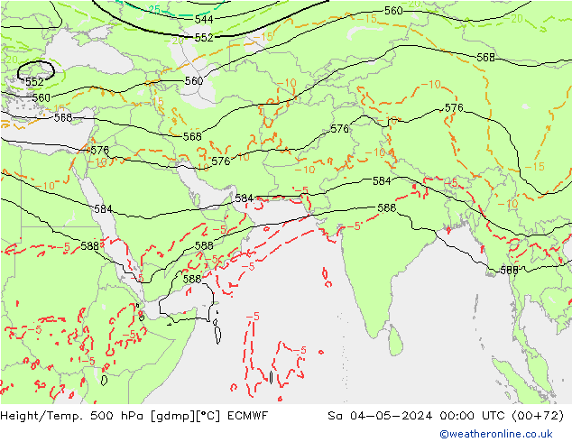 Z500/Rain (+SLP)/Z850 ECMWF sam 04.05.2024 00 UTC