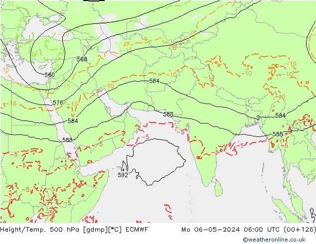 Z500/Rain (+SLP)/Z850 ECMWF Po 06.05.2024 06 UTC