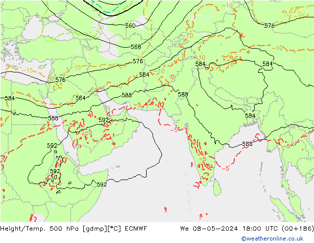 Z500/Rain (+SLP)/Z850 ECMWF We 08.05.2024 18 UTC