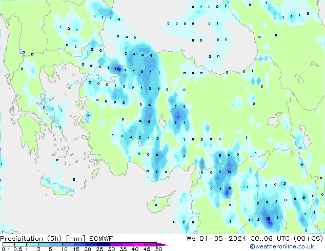 Z500/Rain (+SLP)/Z850 ECMWF mer 01.05.2024 06 UTC