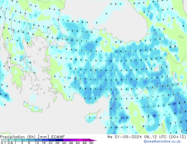 Z500/Rain (+SLP)/Z850 ECMWF We 01.05.2024 12 UTC