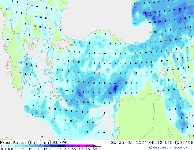 Z500/Rain (+SLP)/Z850 ECMWF nie. 05.05.2024 12 UTC