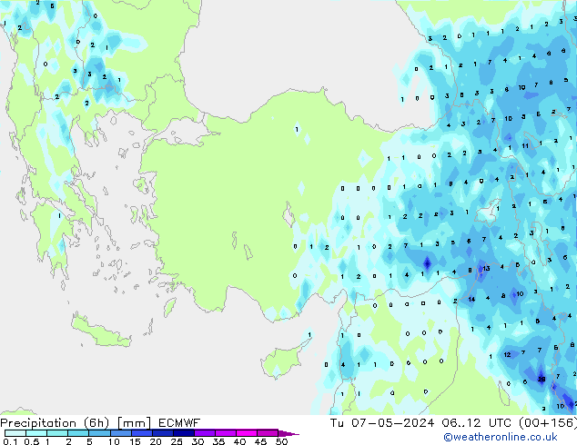 Z500/Rain (+SLP)/Z850 ECMWF Út 07.05.2024 12 UTC