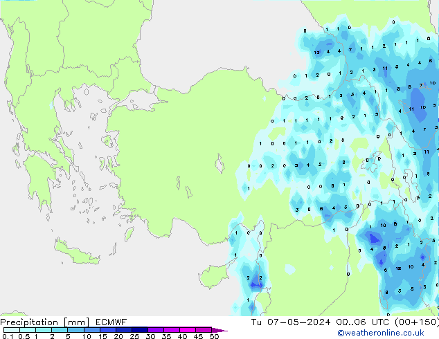 Precipitation ECMWF Tu 07.05.2024 06 UTC