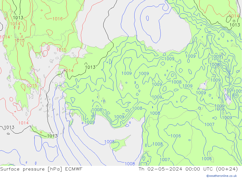 pression de l'air ECMWF jeu 02.05.2024 00 UTC