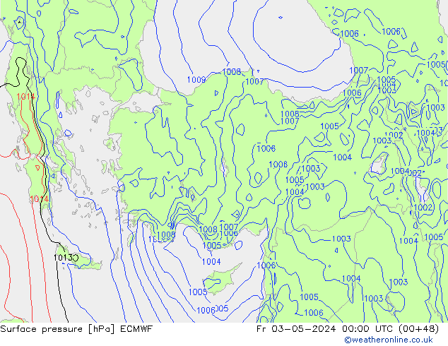 приземное давление ECMWF пт 03.05.2024 00 UTC