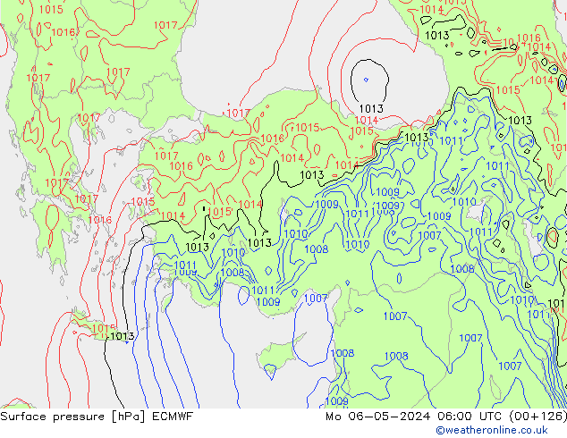 Luchtdruk (Grond) ECMWF ma 06.05.2024 06 UTC