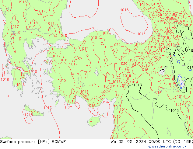 Bodendruck ECMWF Mi 08.05.2024 00 UTC