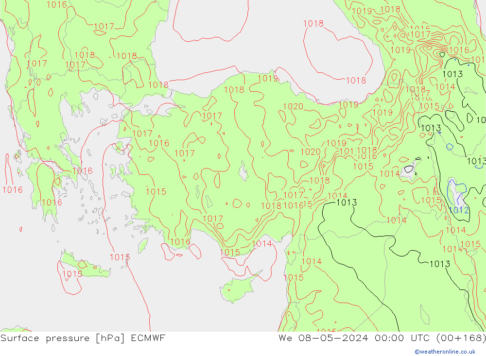 Yer basıncı ECMWF Çar 08.05.2024 00 UTC