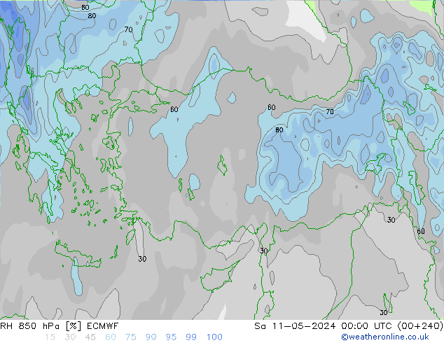 RH 850 hPa ECMWF Sa 11.05.2024 00 UTC