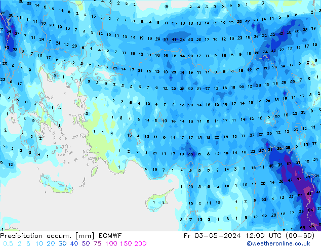 Précipitation accum. ECMWF ven 03.05.2024 12 UTC