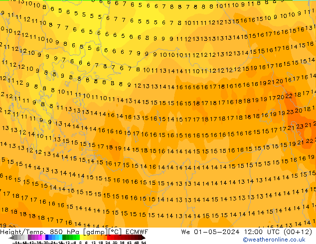 Z500/Rain (+SLP)/Z850 ECMWF We 01.05.2024 12 UTC