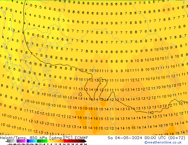 Z500/Rain (+SLP)/Z850 ECMWF So 04.05.2024 00 UTC