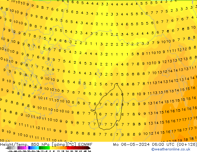 Z500/Rain (+SLP)/Z850 ECMWF пн 06.05.2024 06 UTC