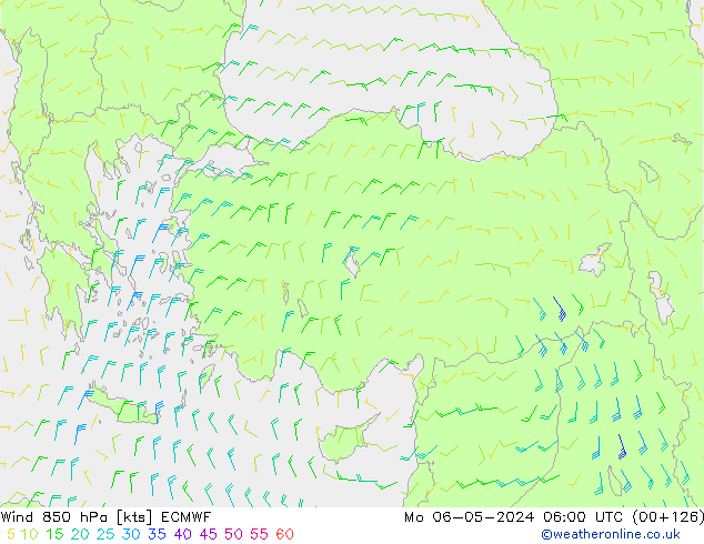 Wind 850 hPa ECMWF ma 06.05.2024 06 UTC