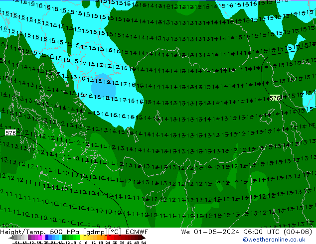 Z500/Rain (+SLP)/Z850 ECMWF We 01.05.2024 06 UTC