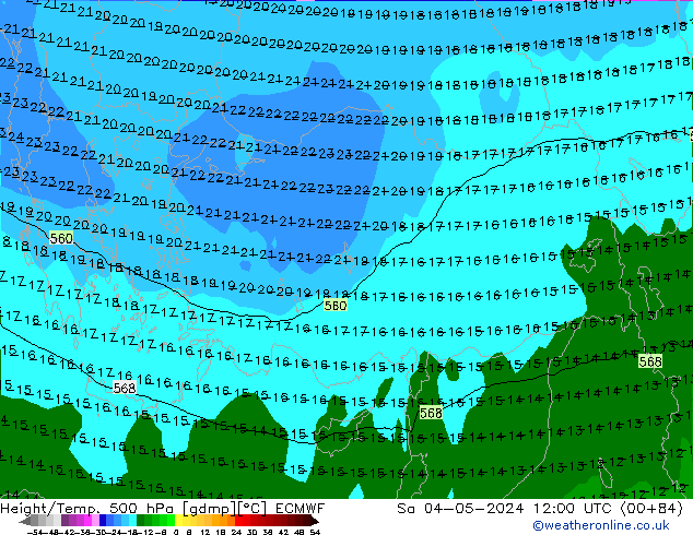 Z500/Rain (+SLP)/Z850 ECMWF Sáb 04.05.2024 12 UTC