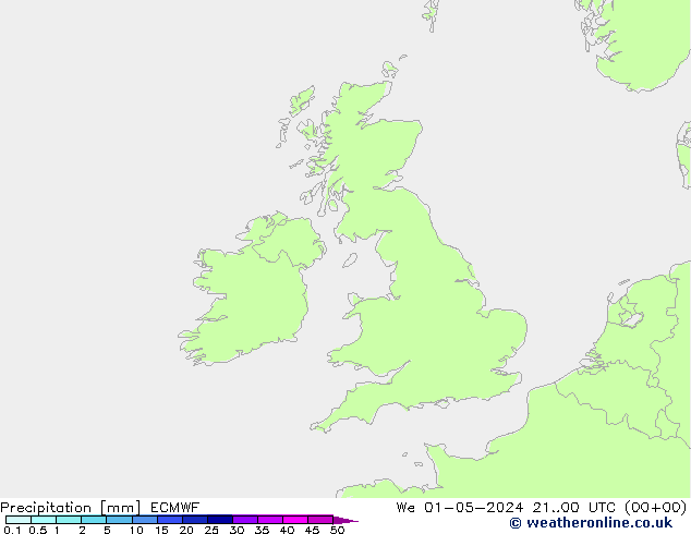 Precipitation ECMWF We 01.05.2024 00 UTC