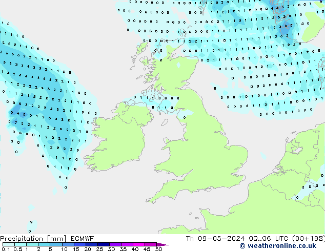 осадки ECMWF чт 09.05.2024 06 UTC