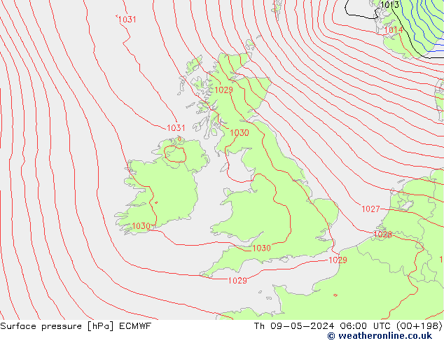 приземное давление ECMWF чт 09.05.2024 06 UTC