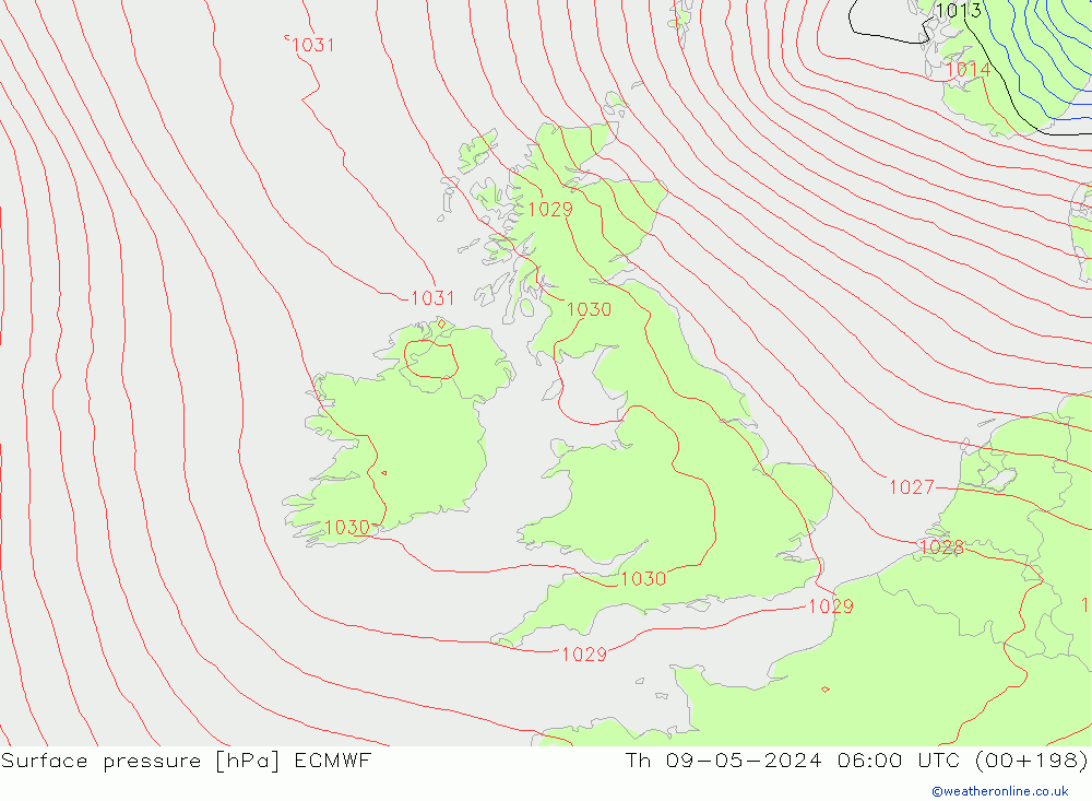 приземное давление ECMWF чт 09.05.2024 06 UTC