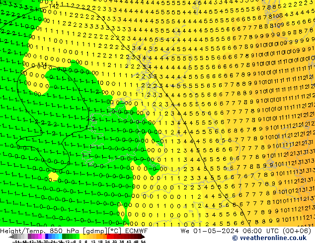 Z500/Regen(+SLP)/Z850 ECMWF wo 01.05.2024 06 UTC