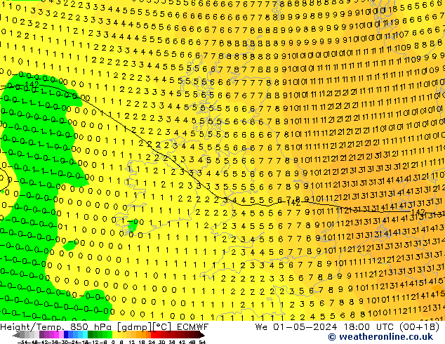 Z500/Rain (+SLP)/Z850 ECMWF mer 01.05.2024 18 UTC