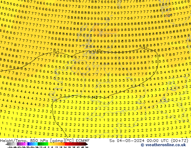 Z500/Rain (+SLP)/Z850 ECMWF Sa 04.05.2024 00 UTC