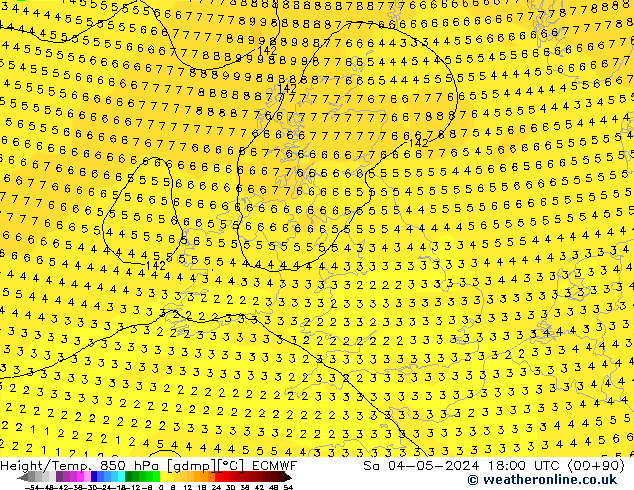 Z500/Rain (+SLP)/Z850 ECMWF Sa 04.05.2024 18 UTC