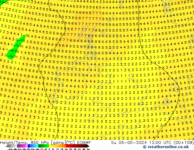 Z500/Rain (+SLP)/Z850 ECMWF Ne 05.05.2024 12 UTC