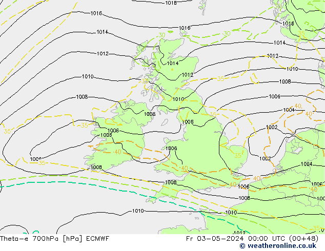 Theta-e 700hPa ECMWF vr 03.05.2024 00 UTC